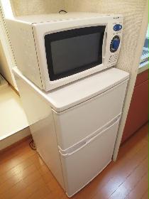 Kitchen. Microwave & amp; amp; refrigerator