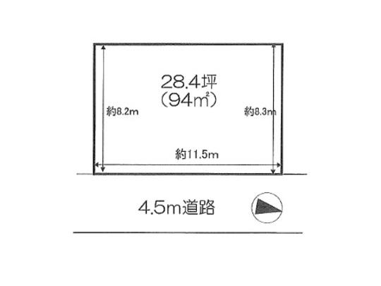 Compartment figure. Land price 8.5 million yen, Land area 94 sq m compartment view