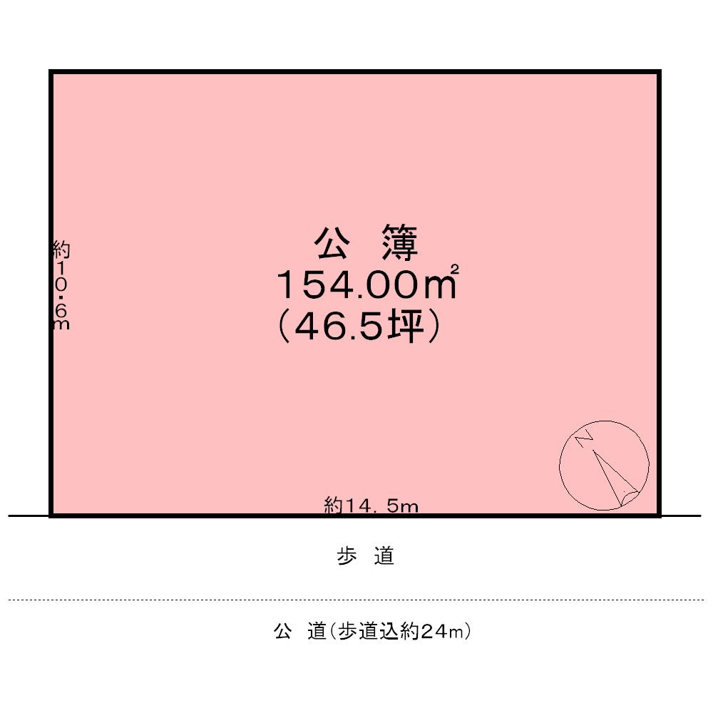 Compartment figure. Land price 9.8 million yen, Freely Floor plan per land area 154 sq m shaping land! 