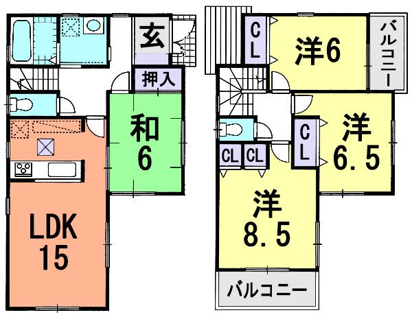 Floor plan. 22,800,000 yen, 4LDK, Land area 99.18 sq m , Building area 98.82 sq m