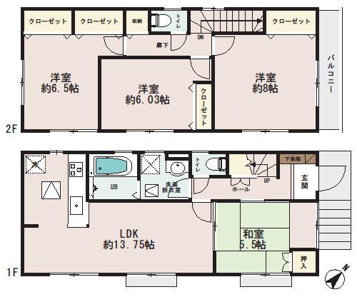 Floor plan. 23.8 million yen, 4LDK, Land area 104.67 sq m , Building area 95.22 sq m   ◆ All room with storage!