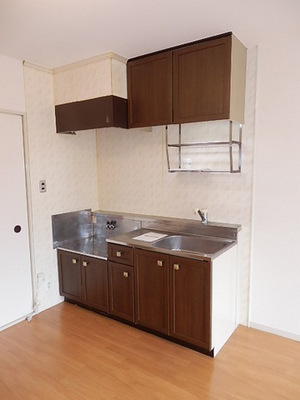 Kitchen. Two-burner gas stove can be installed