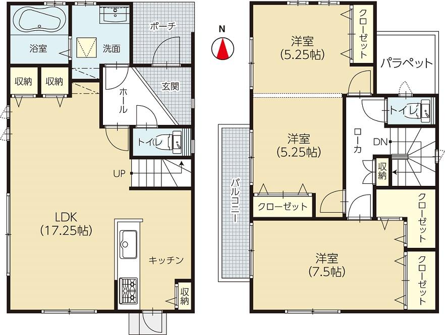 Floor plan. (6 Building), Price 25.6 million yen, 3LDK, Land area 120.99 sq m , Building area 91.08 sq m