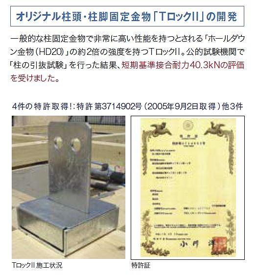 Construction ・ Construction method ・ specification. It has about twice the strength of the hole down hardware that is generally strong.
