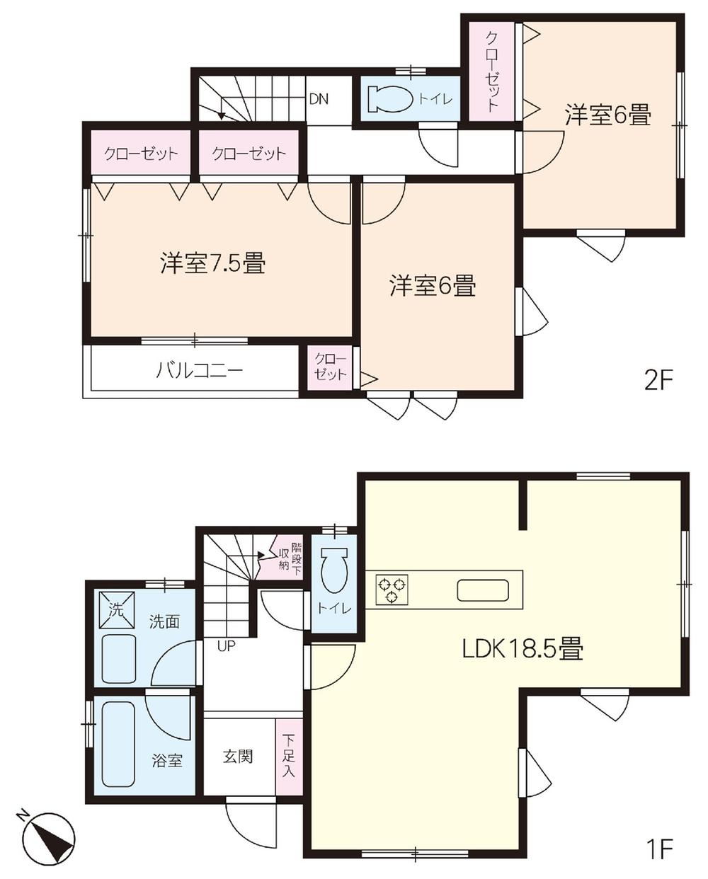 Floor plan. 17,900,000 yen, 3LDK, Land area 124.43 sq m , Building area 92.74 sq m