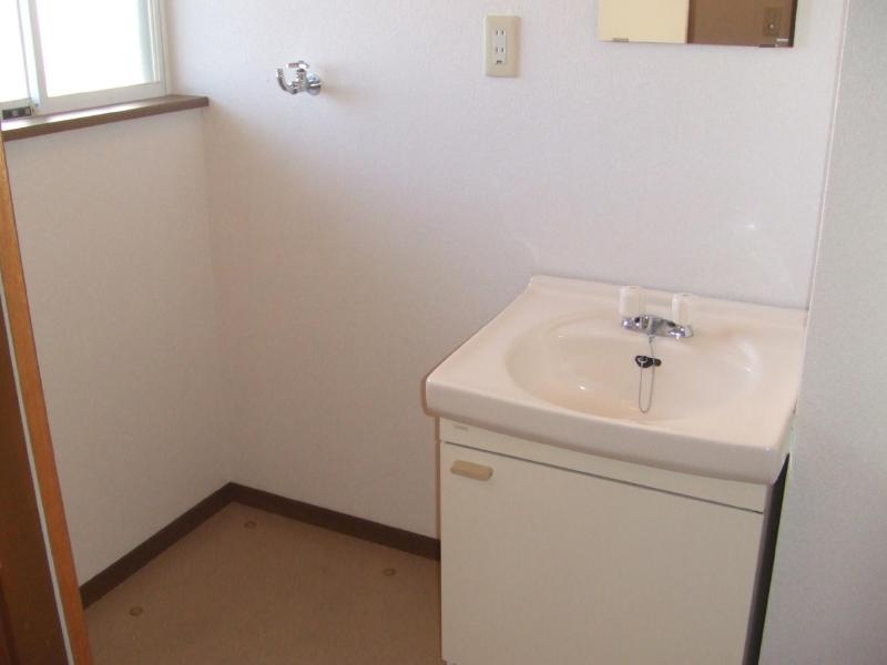 Washroom. Beautiful independent sink and washing machine inside the room