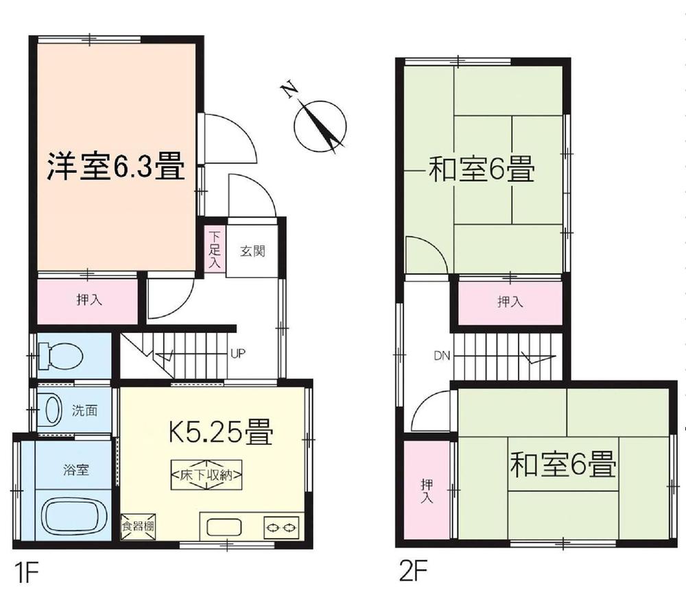 Floor plan. 4.8 million yen, 3K, Land area 58.02 sq m , Building area 58.37 sq m