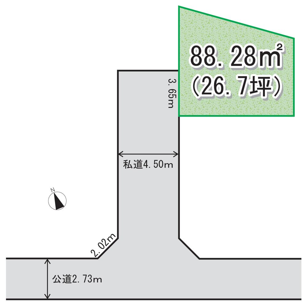 Compartment figure. Land price 6.6 million yen, Land area 88.28 sq m