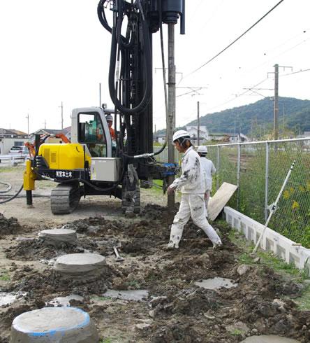 Construction ・ Construction method ・ specification. Site lacks durability enhances the durability at the soil improvement.