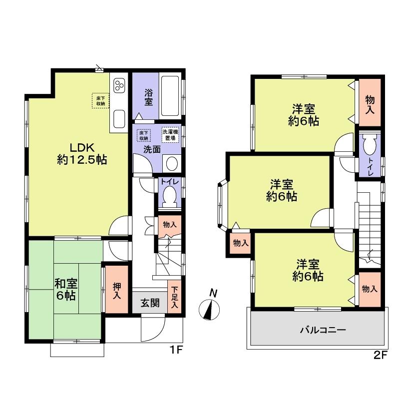 Floor plan. 19,800,000 yen, 4LDK, Land area 100.01 sq m , Building area 89.42 sq m