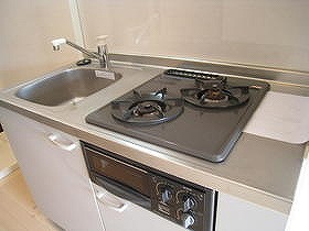 Kitchen. System kitchen gas 2-neck with a grill that can firmly cuisine.
