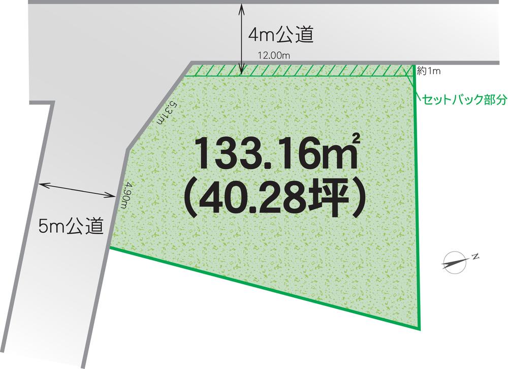 Compartment figure. Land price 45 million yen, Land area 133.16 sq m