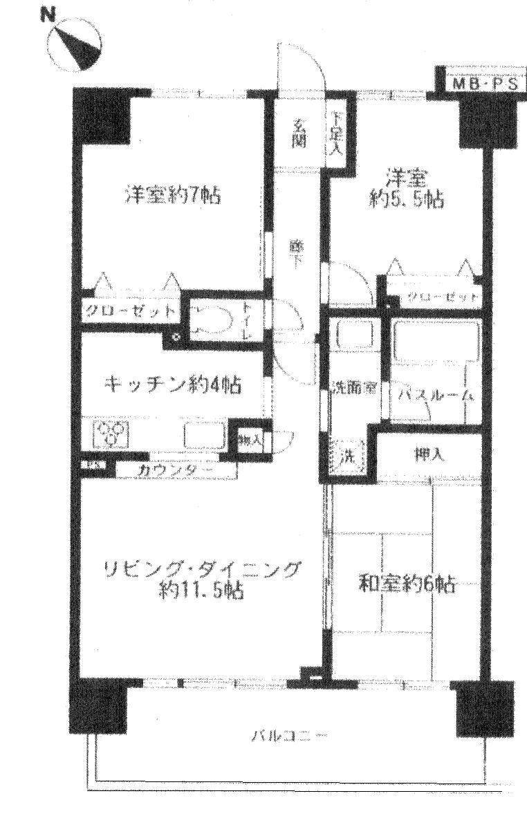Floor plan. 3LDK, Price 25 million yen, Footprint 72.1 sq m , Balcony area 12.6 sq m