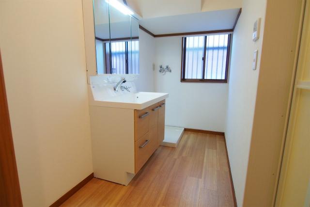 Wash basin, toilet. Interior