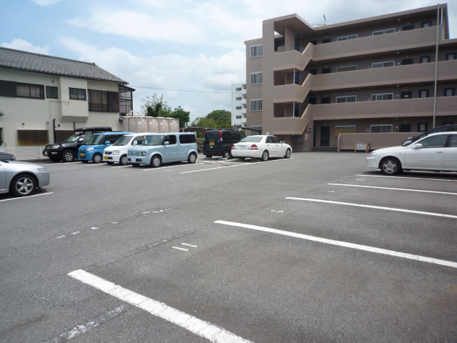 Parking lot. It has quite a spread of parking