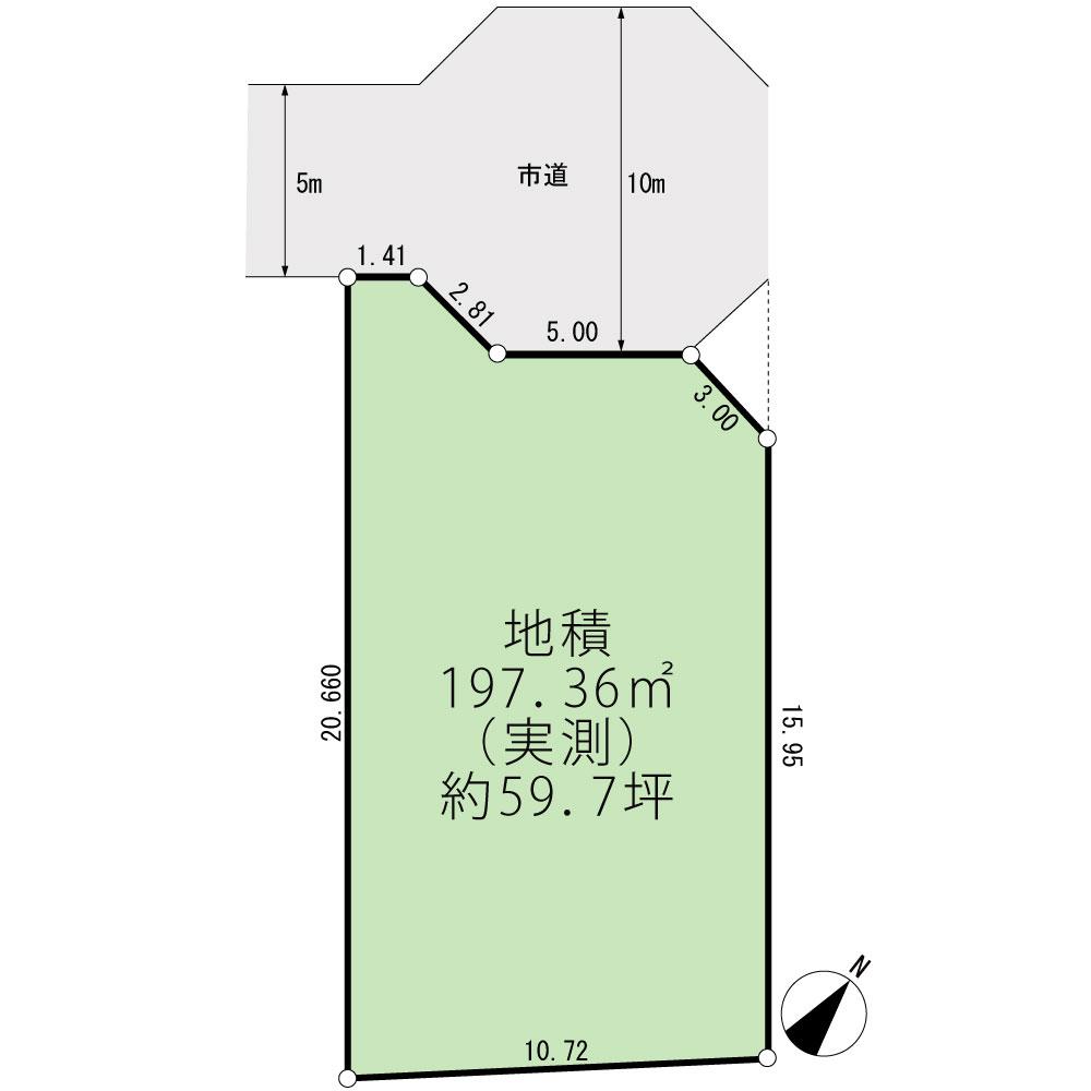 Compartment figure. Land price 10.9 million yen, Land area 197.36 sq m