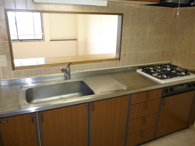 Kitchen. Wide specification sinks System kitchen with stove