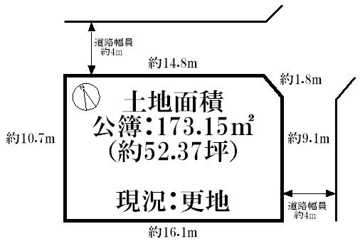 Compartment figure. Land price 20 million yen, Land area 173.15 sq m