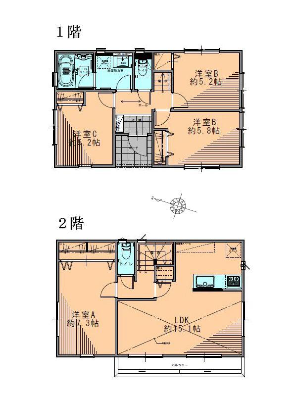 Floor plan. 30,017,000 yen, 4LDK, Land area 93.95 sq m , One building area 90.75 sq m LDK15 pledge more car space