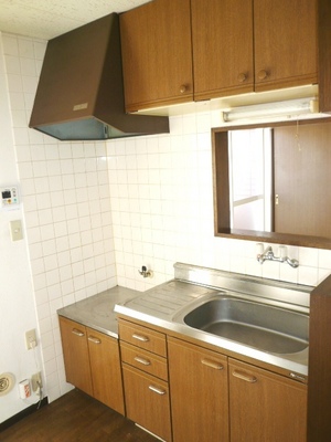 Kitchen. Counter Kitchen! There is also a back door to the veranda!