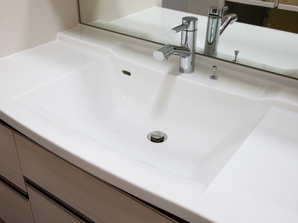 Bathing-wash room. Basin-integrated bowl