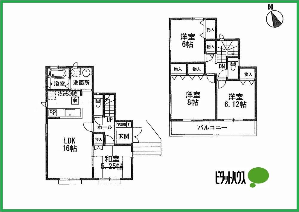 Floor plan. (X Building), Price 36,800,000 yen, 4LDK, Land area 153.13 sq m , Building area 98.74 sq m