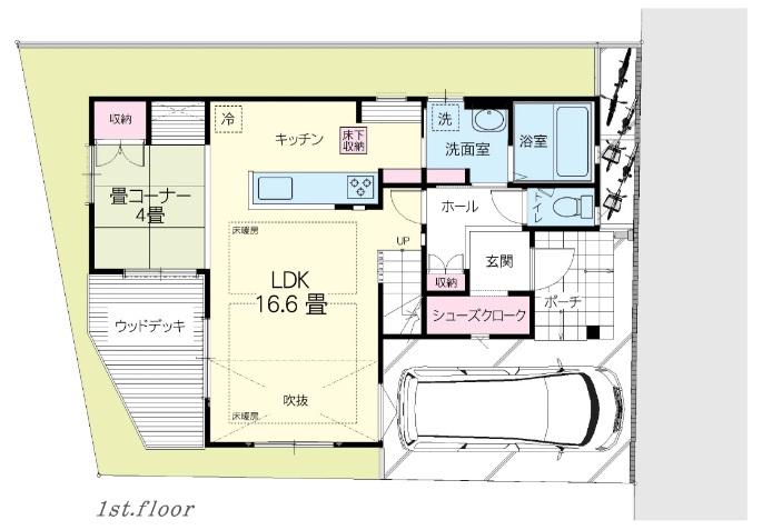 Floor plan. 46,400,000 yen, 3LDK, Land area 112 sq m , Building area 100.56 sq m 1F Floor plan