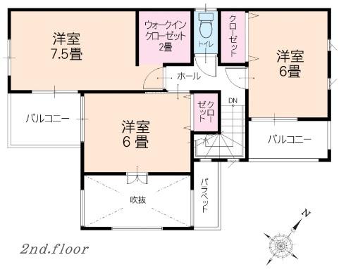 Floor plan. 46,400,000 yen, 3LDK, Land area 112 sq m , Building area 100.56 sq m 2F Floor plan