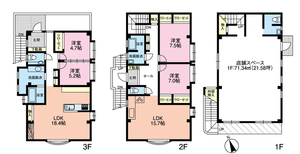 Floor plan. 24,800,000 yen, 5LLDDKK, Land area 426.98 sq m , Building area 226.06 sq m