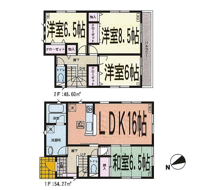 Floor plan. 21,800,000 yen, 4LDK, Land area 165.29 sq m , Building area 102.87 sq m