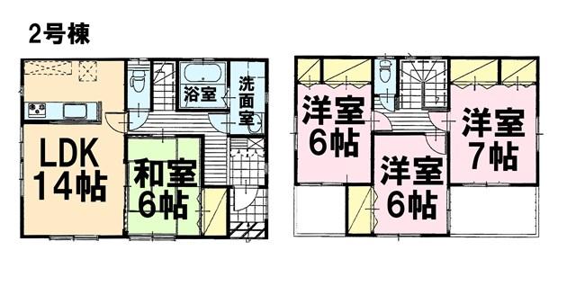 Floor plan. (Building 2), Price 17.4 million yen, 4LDK, Land area 125 sq m , Building area 98.53 sq m