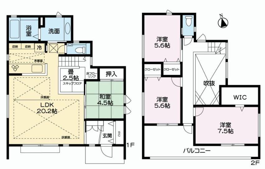 Floor plan. 36,800,000 yen, 4LDK + S (storeroom), Land area 215.6 sq m , Building area 111.68 sq m Floor plan view