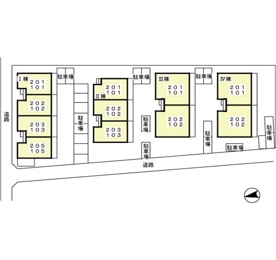 Parking lot. It is a layout view of a parking lot!