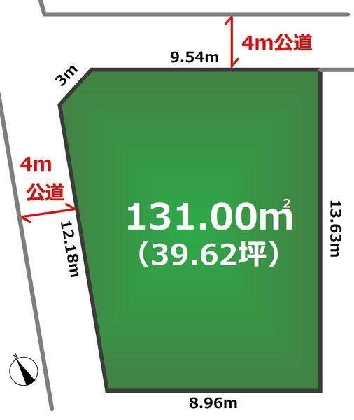 Compartment figure. Land price 13,590,000 yen, Land area 131 sq m