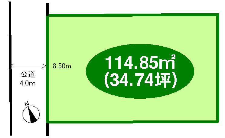 Compartment figure. Land price 13,900,000 yen, Land area 114.85 sq m