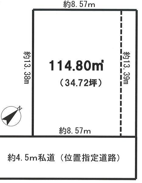 Compartment figure. Land price 12,250,000 yen, Land area 115.71 sq m