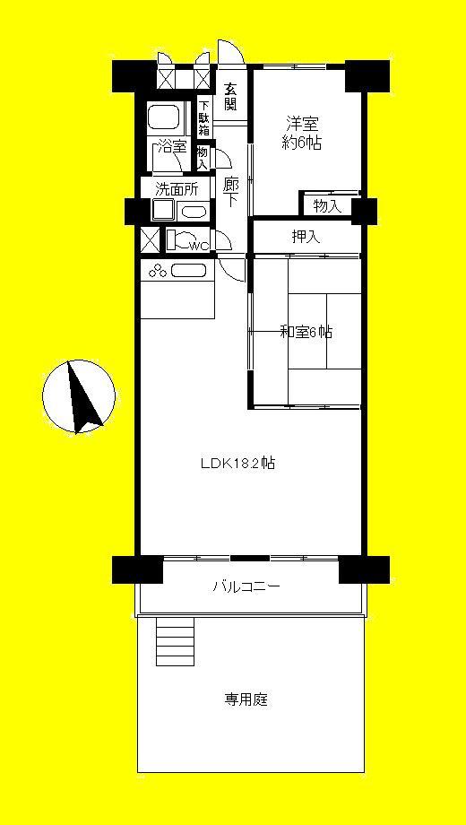 Floor plan. 2LDK, Price 12.8 million yen, Occupied area 71.85 sq m , Balcony area 8.4 sq m