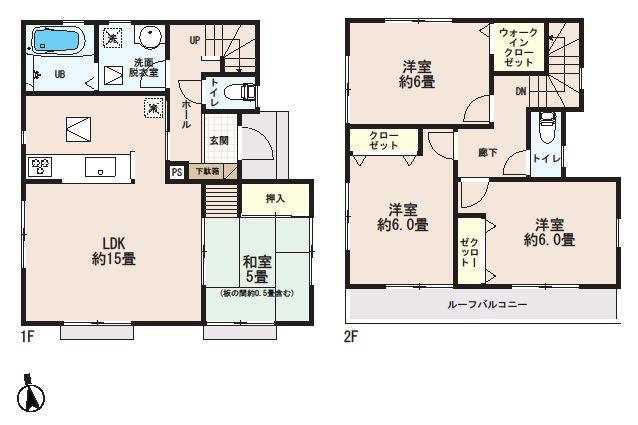 Floor plan. (4 Building), Price 26,300,000 yen, 4LDK, Land area 154.45 sq m , Building area 91.91 sq m