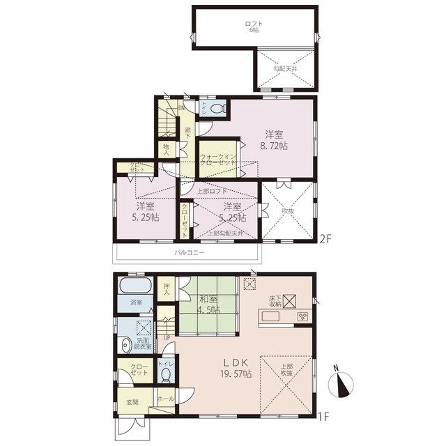 Floor plan. 27,800,000 yen, 4LDK + S (storeroom), Land area 137.71 sq m , Building area 101.01 sq m