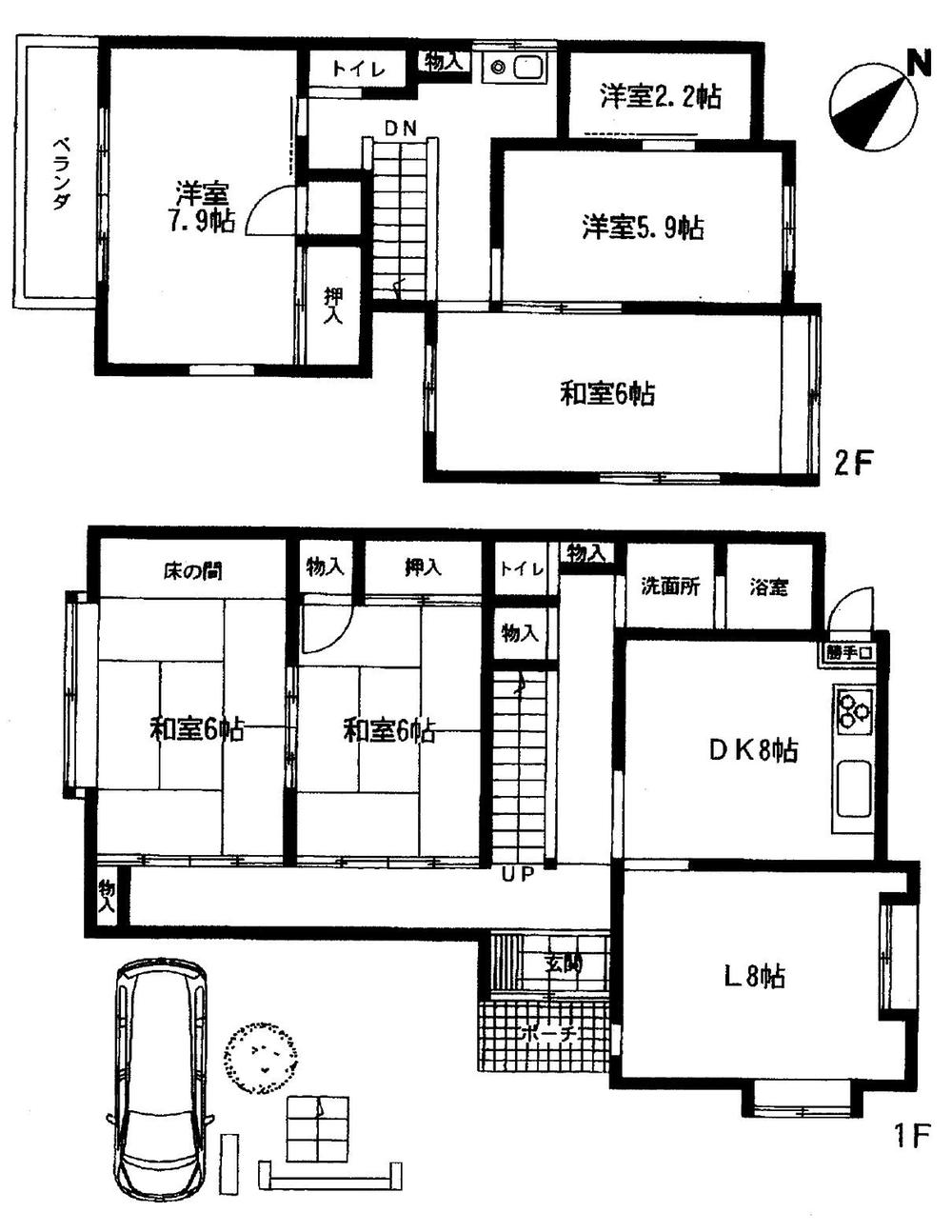 Floor plan. 17 million yen, 5LDK + S (storeroom), Land area 160.78 sq m , Building area 140.48 sq m