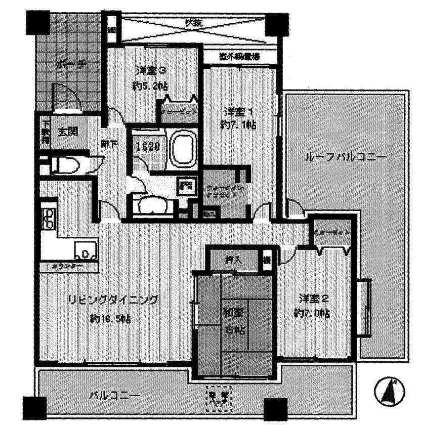 Floor plan. 4LDK, Price 36.5 million yen, Footprint 98.9 sq m , Balcony area 20.5 sq m
