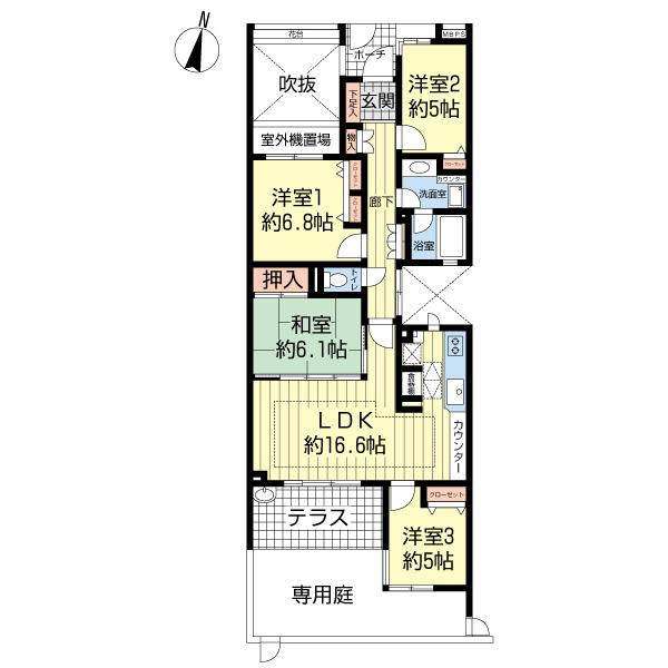 Floor plan. 4LDK, Price 23.4 million yen, Occupied area 88.46 sq m , Balcony area 8.2 sq m