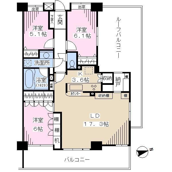 Floor plan. 3LDK + S (storeroom), Price 27,800,000 yen, Occupied area 85.75 sq m , Balcony area 14.61 sq m