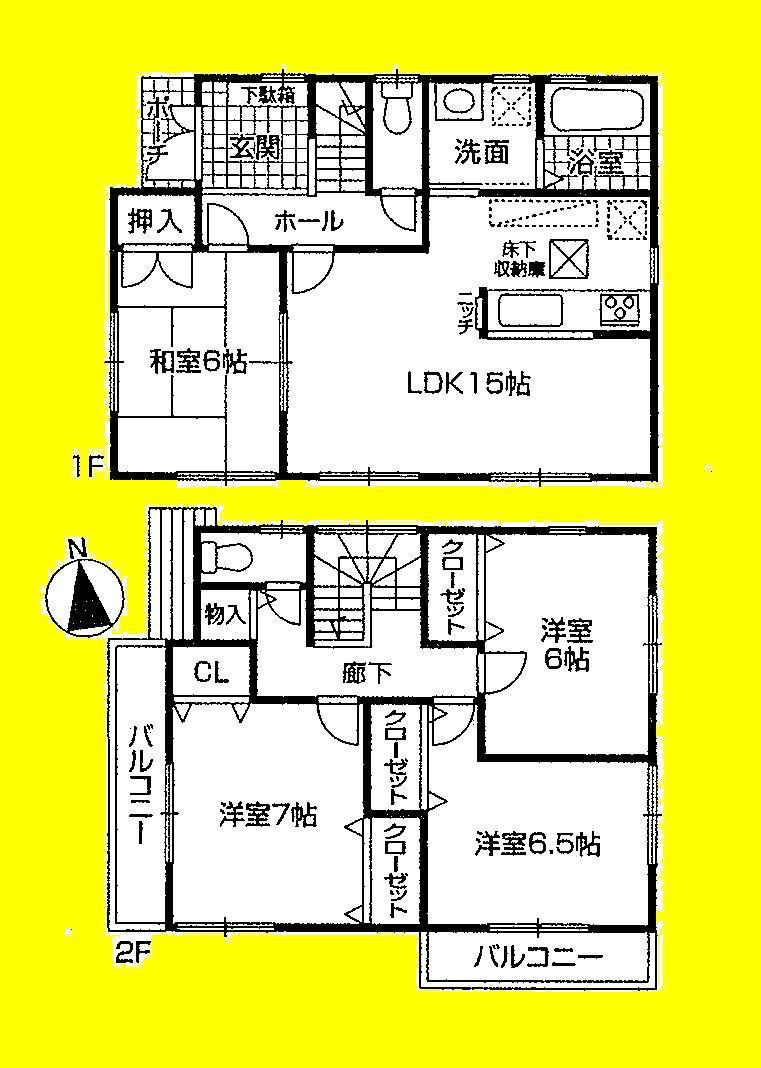 Floor plan. (No. 2 locations), Price 23.8 million yen, 4LDK, Land area 102.59 sq m , Building area 98.81 sq m