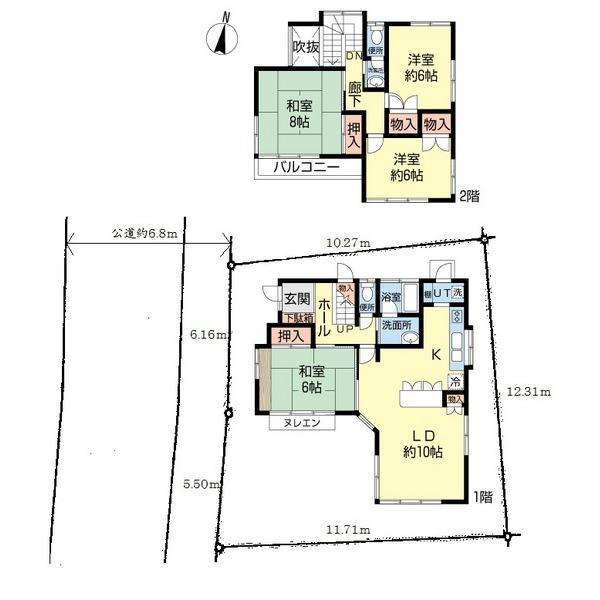 Compartment figure. Land price 23.8 million yen, Land area 130.29 sq m