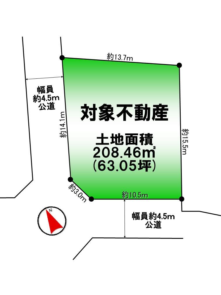 Compartment figure. Land price 24,800,000 yen, Land area 208.46 sq m