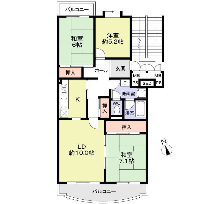 Floor plan. 3LDK, Price 8.5 million yen, Occupied area 78.03 sq m , Balcony area 11.09 sq m