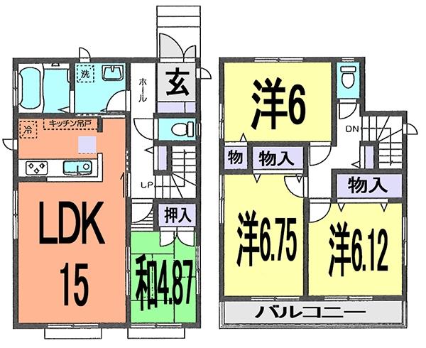 Floor plan. (C Building), Price 27,800,000 yen, 4LDK, Land area 115.19 sq m , Building area 94.39 sq m