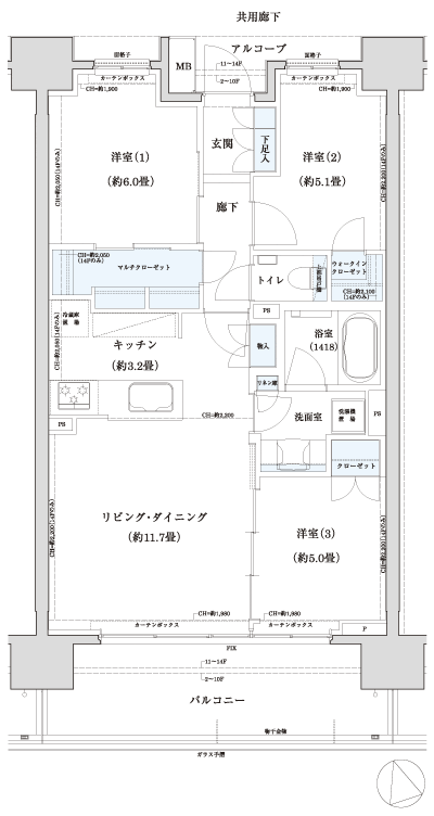 Floor: 3LDK + WIC + MC, occupied area: 70.07 sq m, Price: TBD