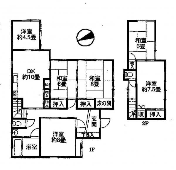 Floor plan. 67,330,000 yen, 6DK, Land area 371 sq m , Building area 123.51 sq m